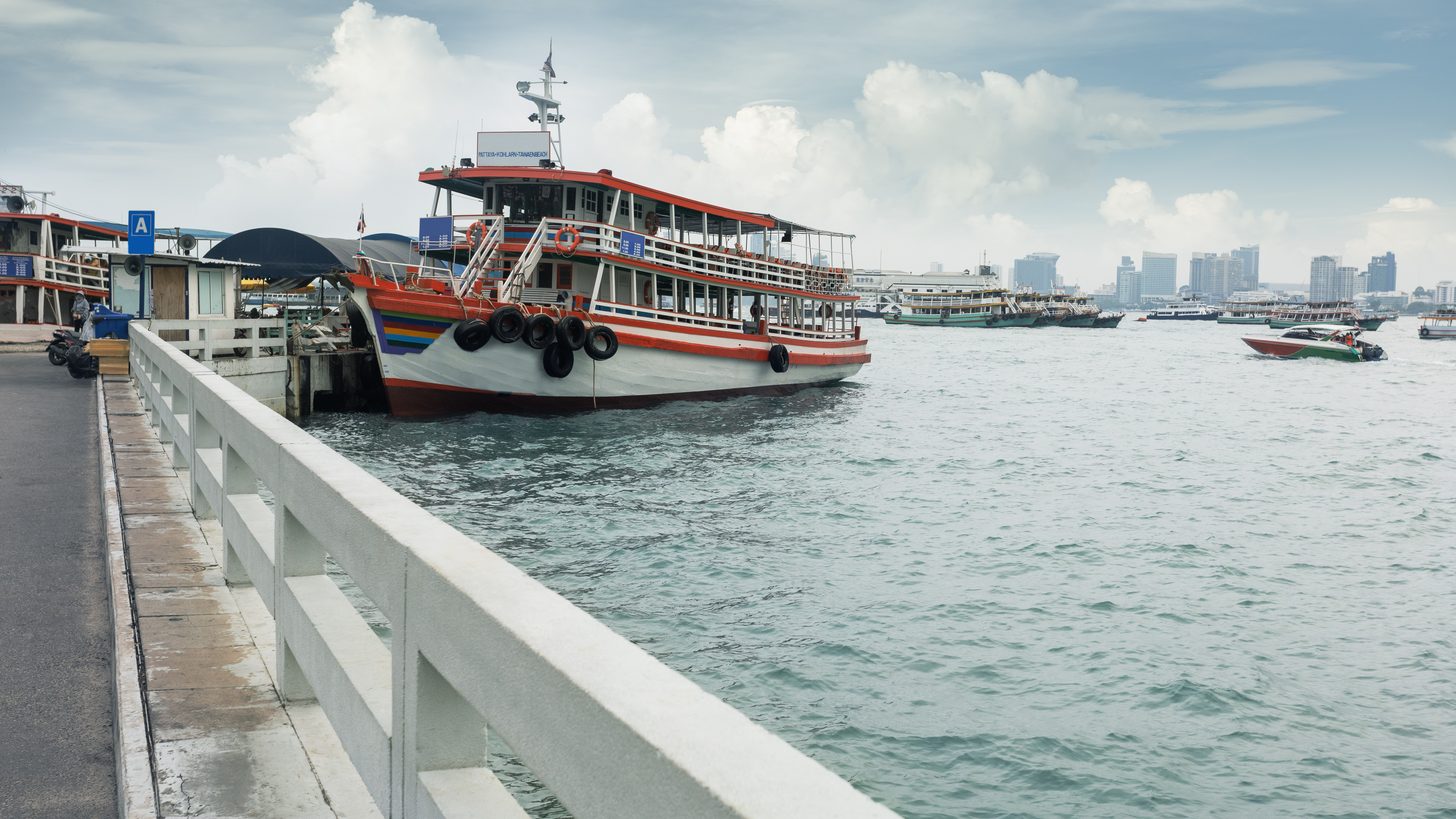 A passenger ferry at a Thai pier