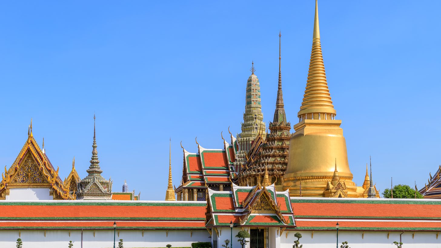 The Temple of the Emerald Buddha inside the Grand Palace complex in Bangkok