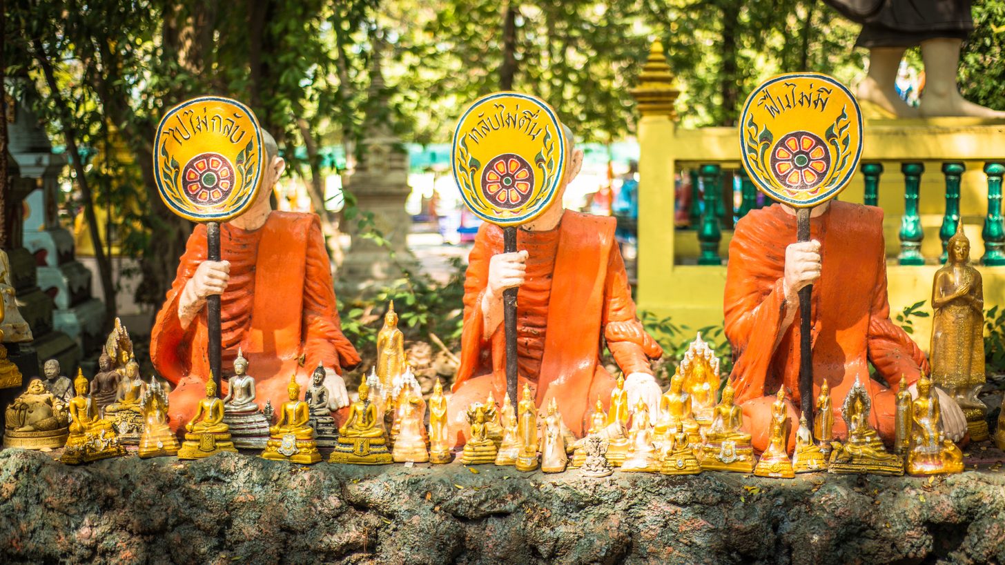 A large Buddha image at a Thai temple