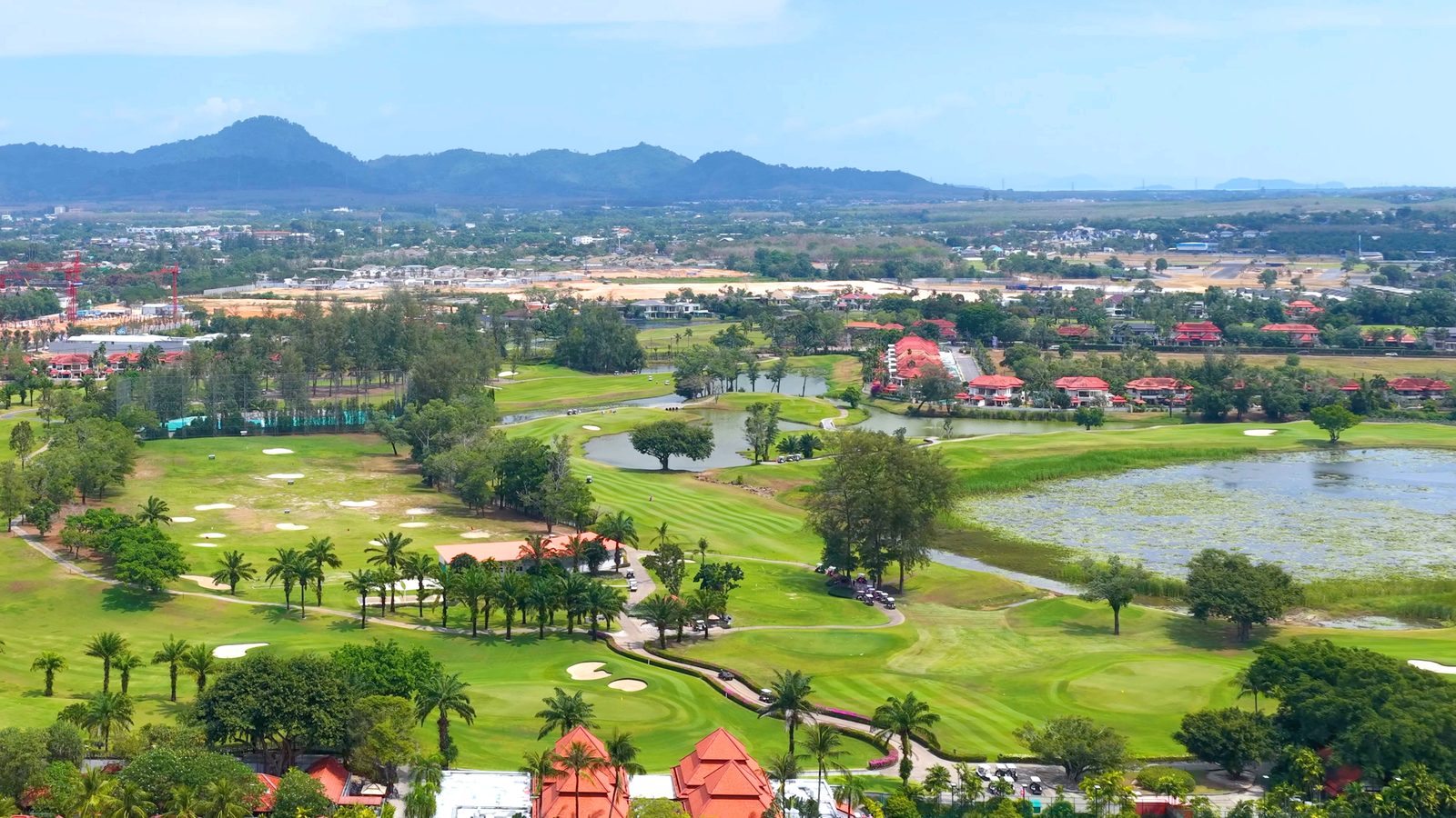 Aerial view of a championship golf resort in Phuket, Thailand — Explera DMC golf tourism