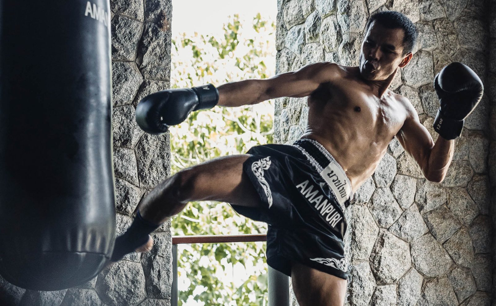 Muay Thai training at Amanpuri's wellness facilities