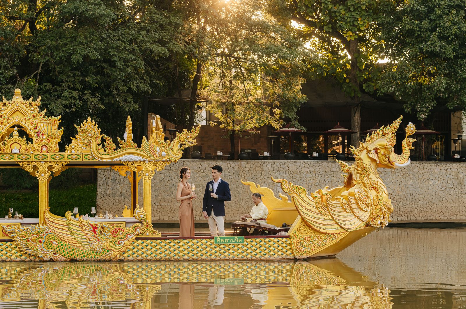 Dibba Yana Chitta art boat of the JAO Ping River Cruise fleet at Anantara Chiang Mai Resort