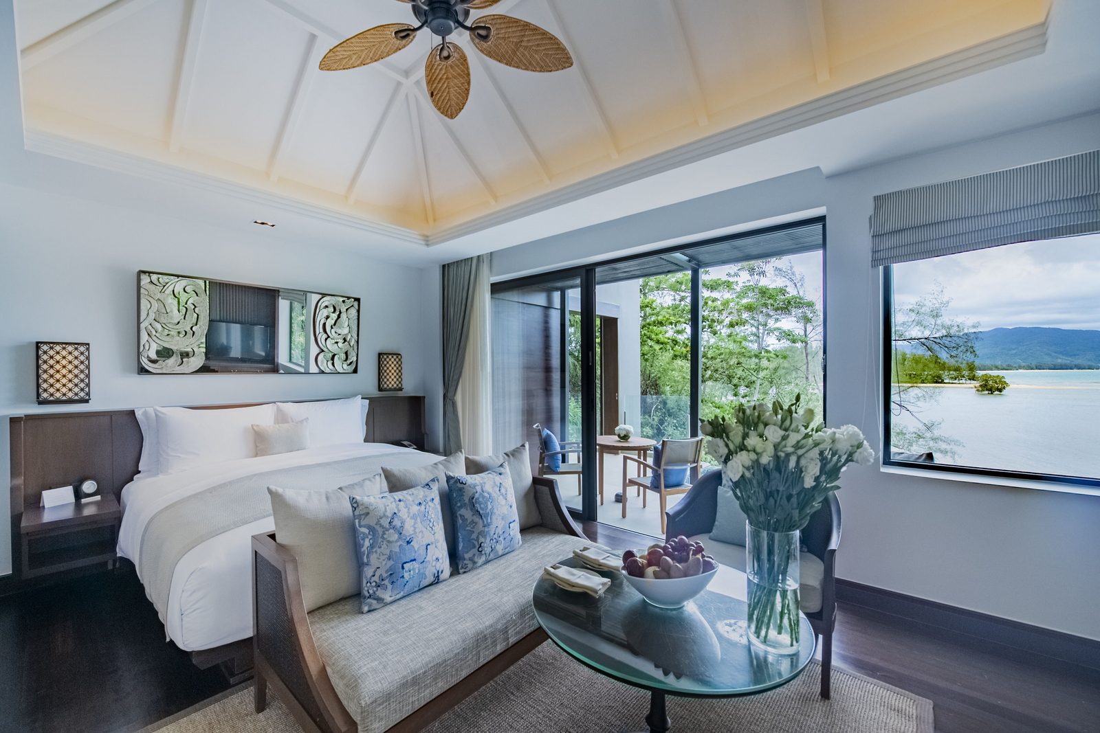 Pool suite bedroom with sea view at Anantara Layan Phuket Resort
