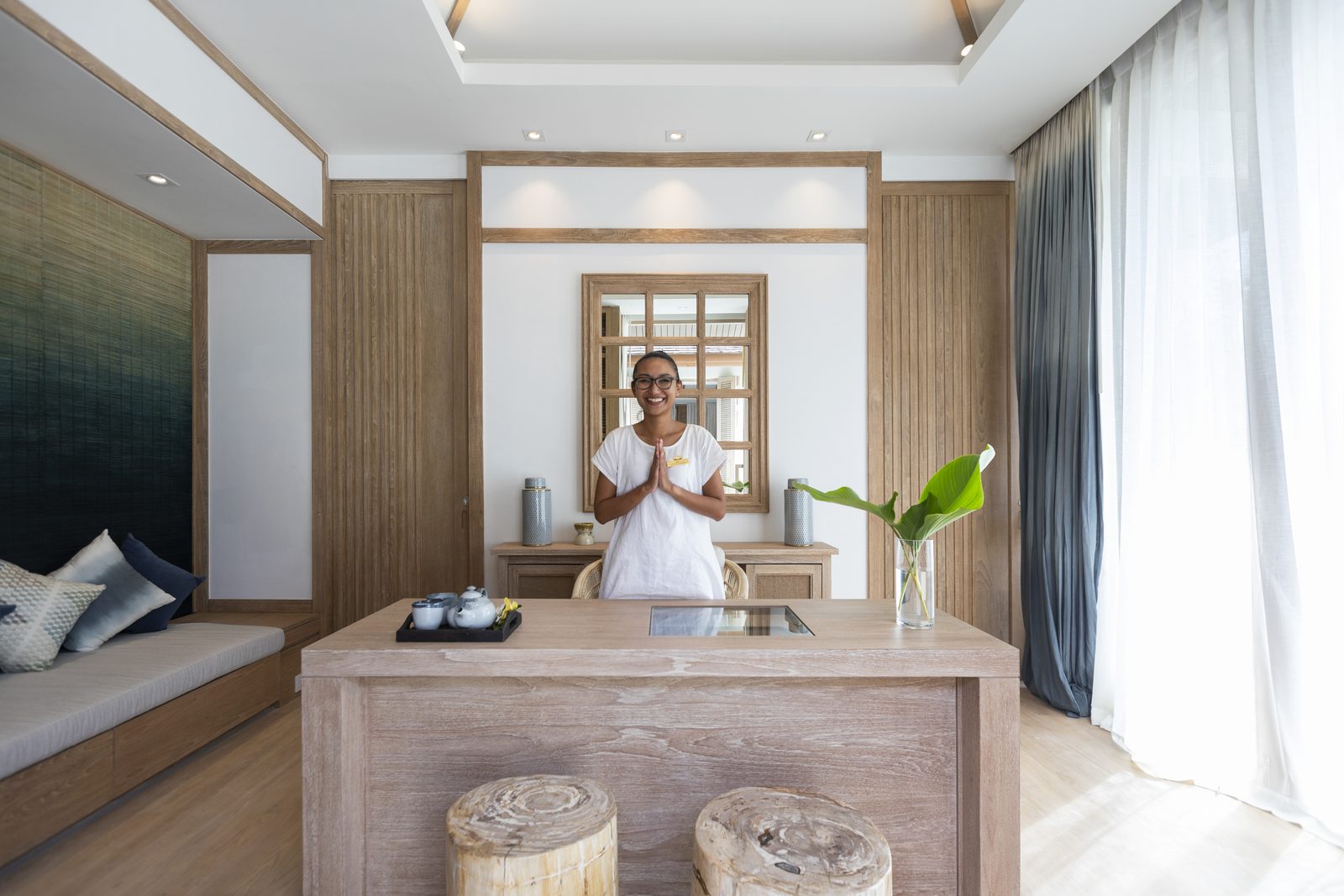 Cape Spa treatment reception at Cape Fahn Hotel, Samui