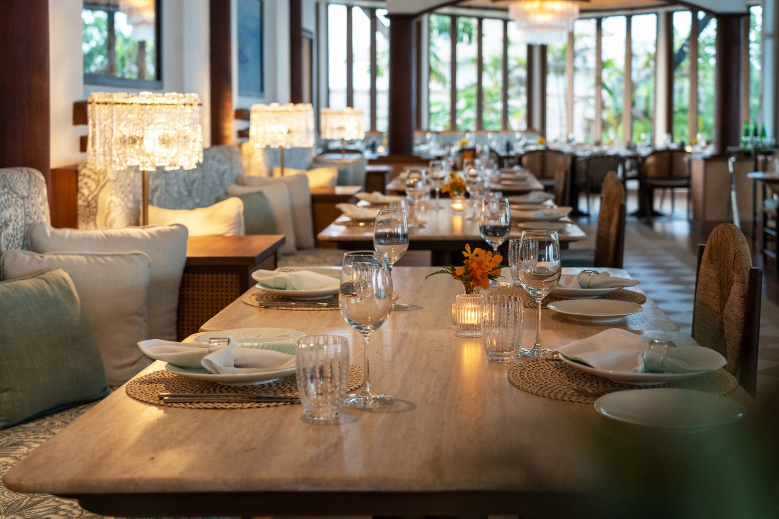 Top of the Reef Mediterranean restaurant dining room at Cape Panwa Hotel, Phuket