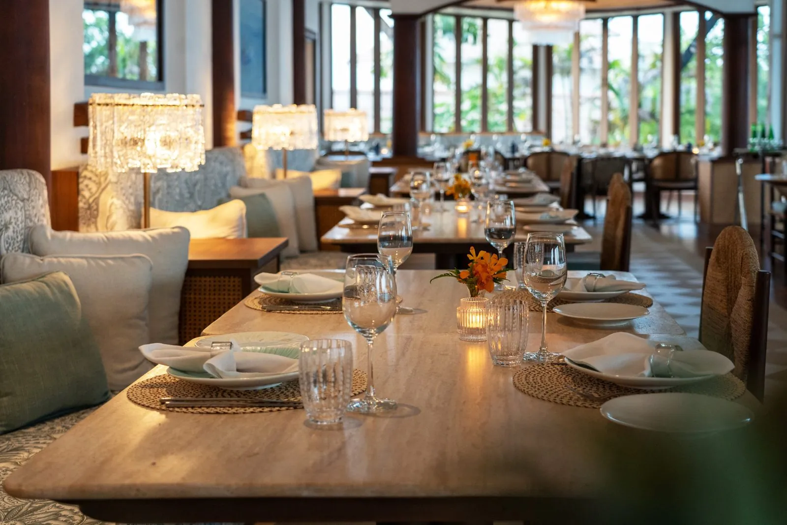 Top of the Reef Mediterranean restaurant dining room at Cape Panwa Hotel, Phuket