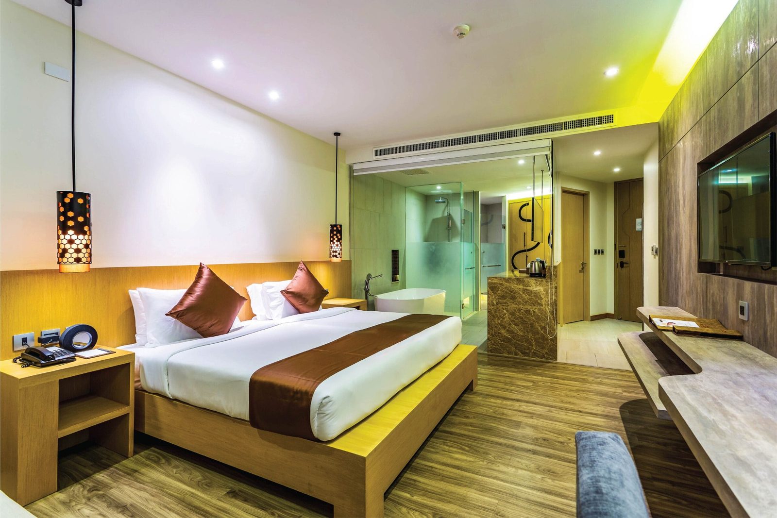 Deluxe Panorama View room with king bed at Crest Resort & Pool Villas