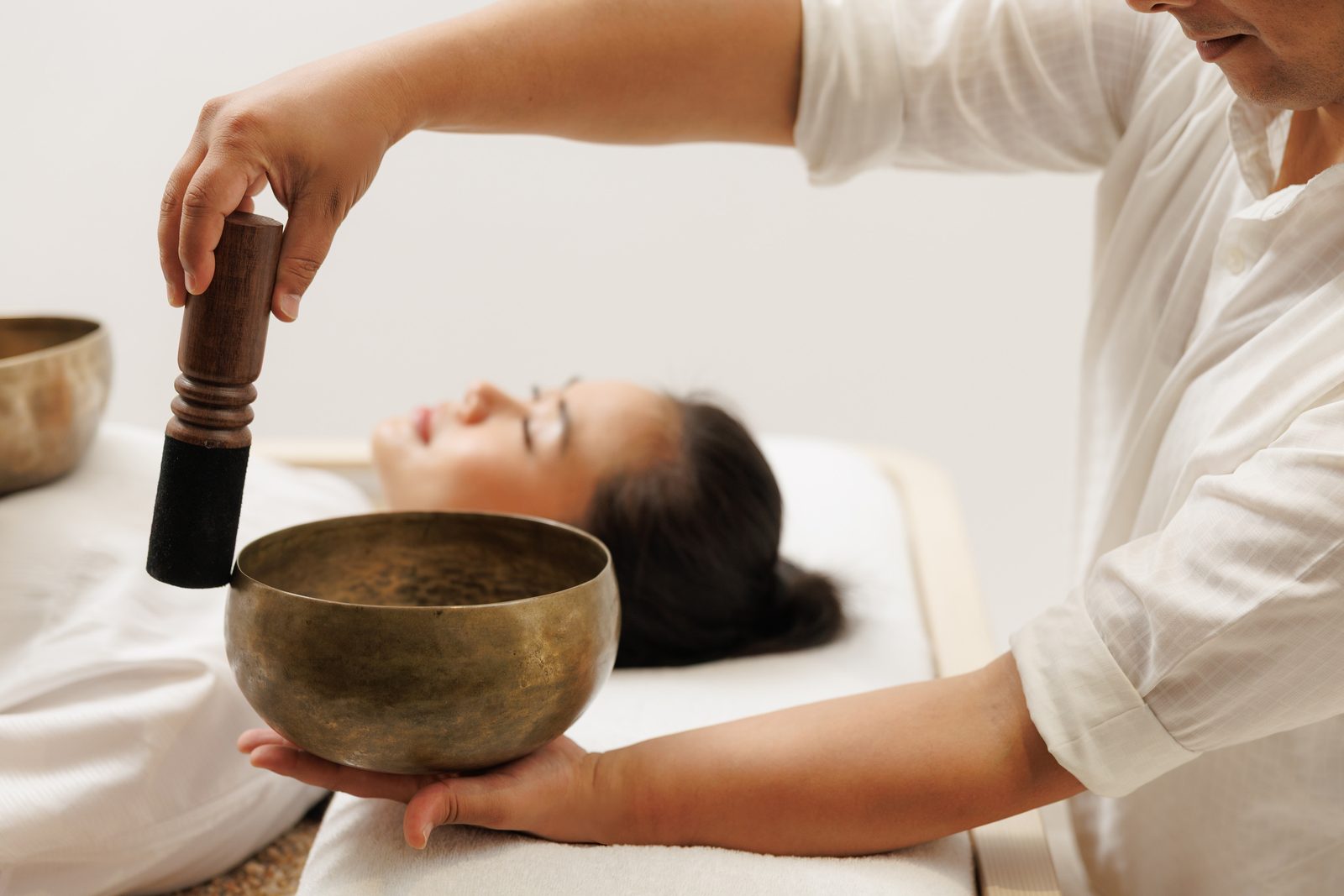 Singing bowl treatment at the spa of Four Seasons Resort Chiang Mai