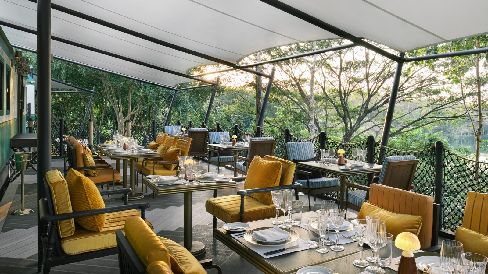 Outdoor terrace of Poirot restaurant at InterContinental Khao Yai Resort