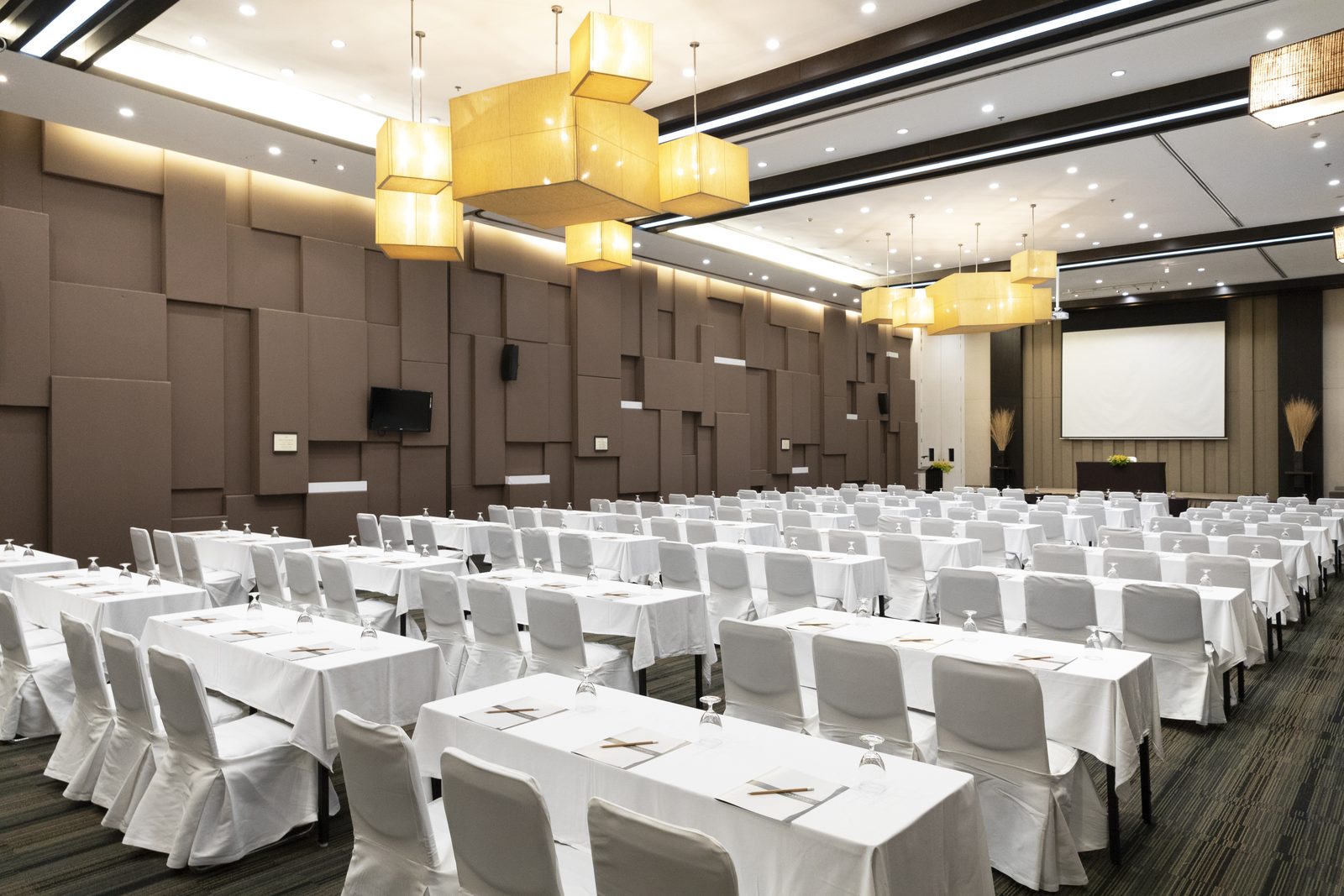 Function room set classroom style at Kameo Grand Hotel, Rayong