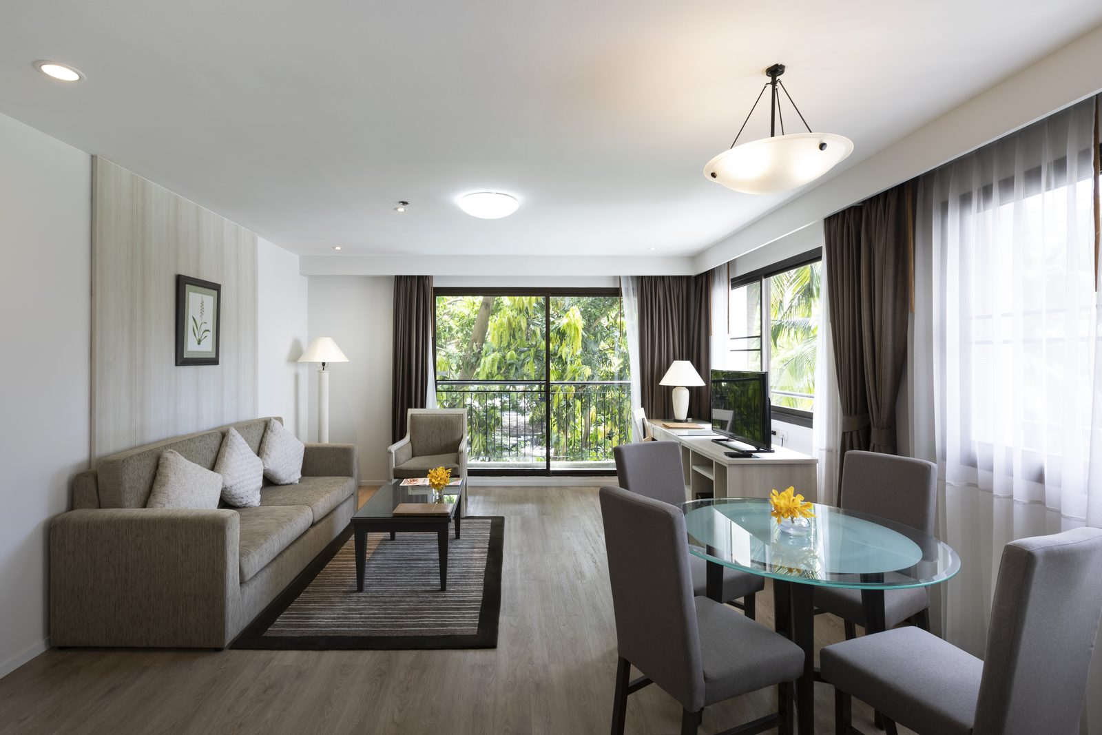One Bedroom Suite living and dining area at Kantary Bay Hotel, Sriracha