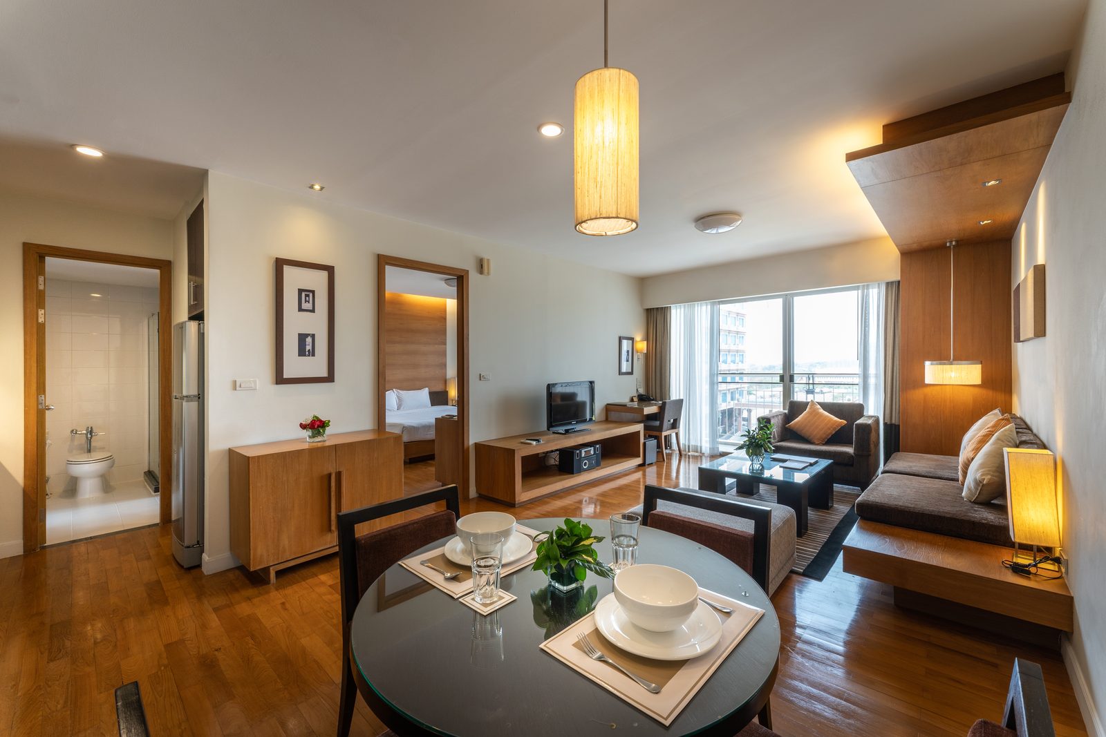 One Bedroom Suite living and dining area at Kantary Hotel, Ayutthaya