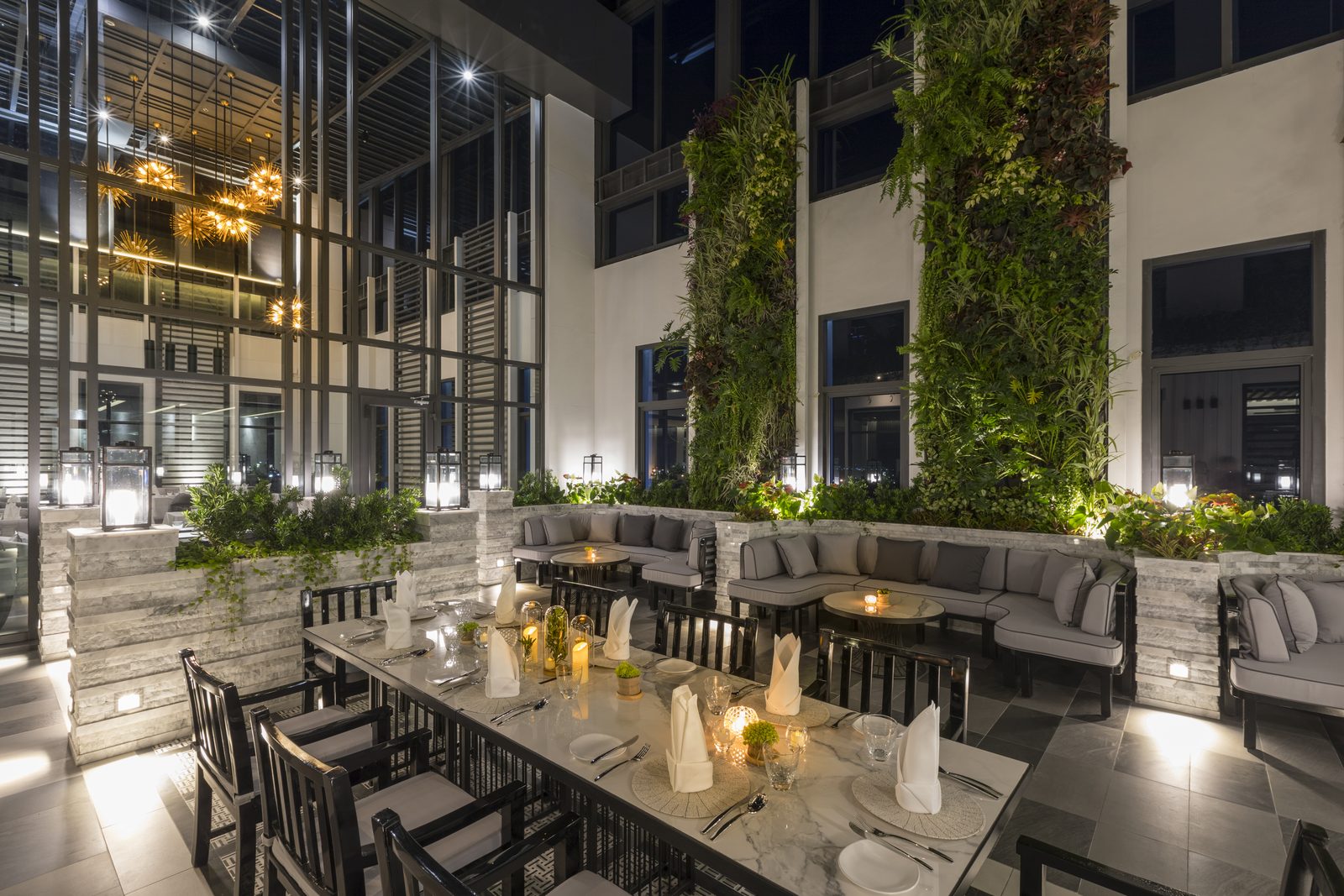 Rooftop terrace tables at The Grill Room Korat, Kantary Hotel, Korat