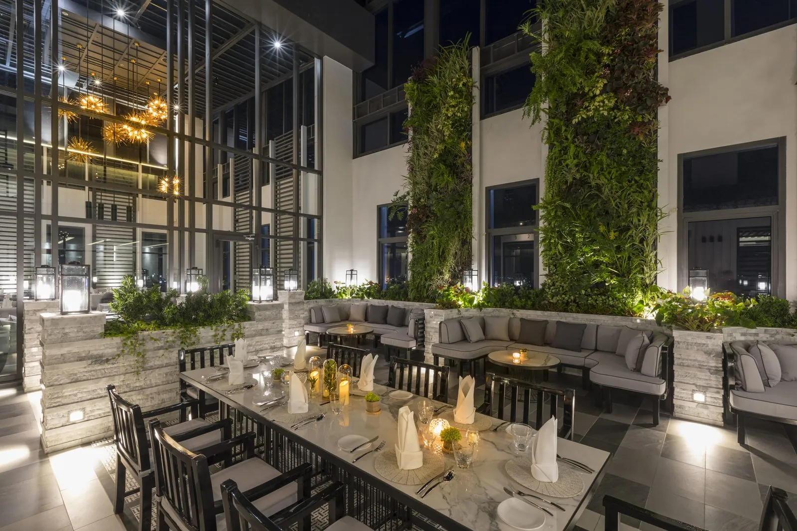 Rooftop terrace tables at The Grill Room Korat, Kantary Hotel, Korat