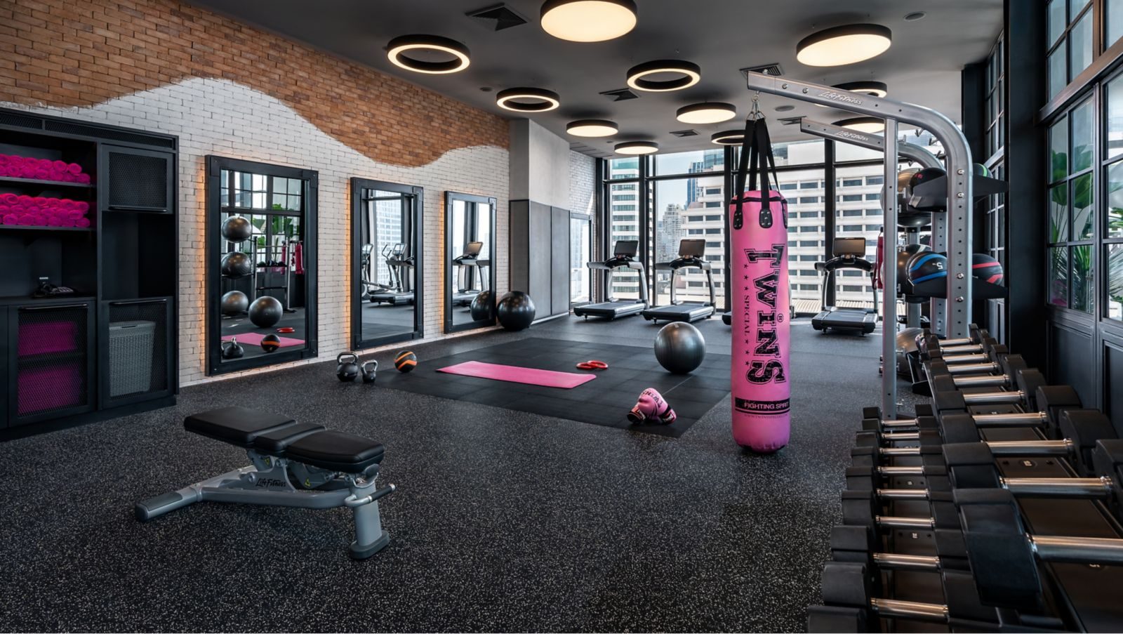 24-hour gym at Moxy Bangkok Ratchaprasong