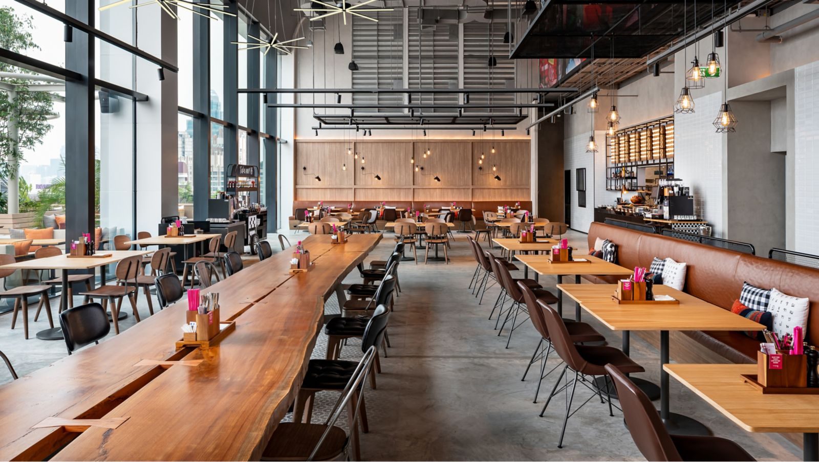 Dining room of the Moxy Bar & Restaurant at Moxy Bangkok Ratchaprasong