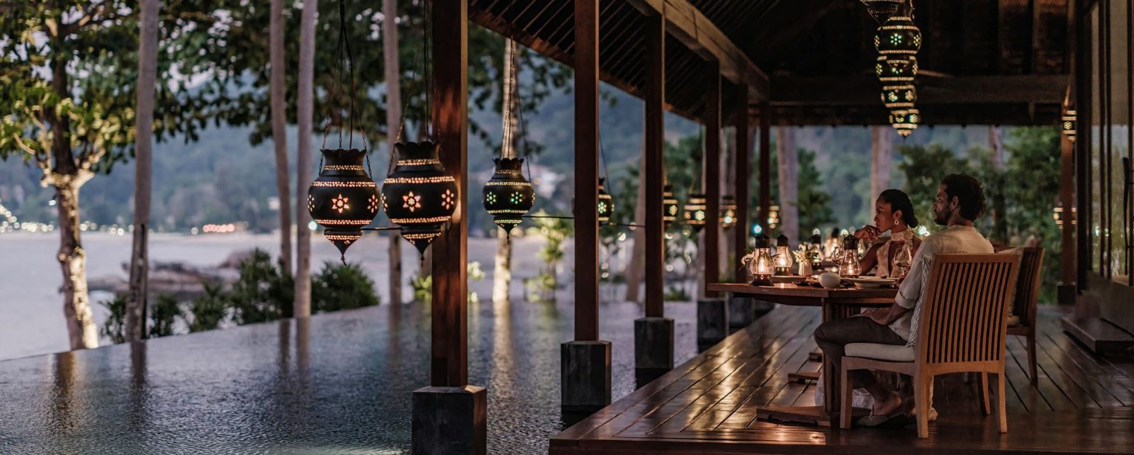 Lae Lay restaurant at dinner with a coastal view, Phulay Bay, a Ritz-Carlton Reserve