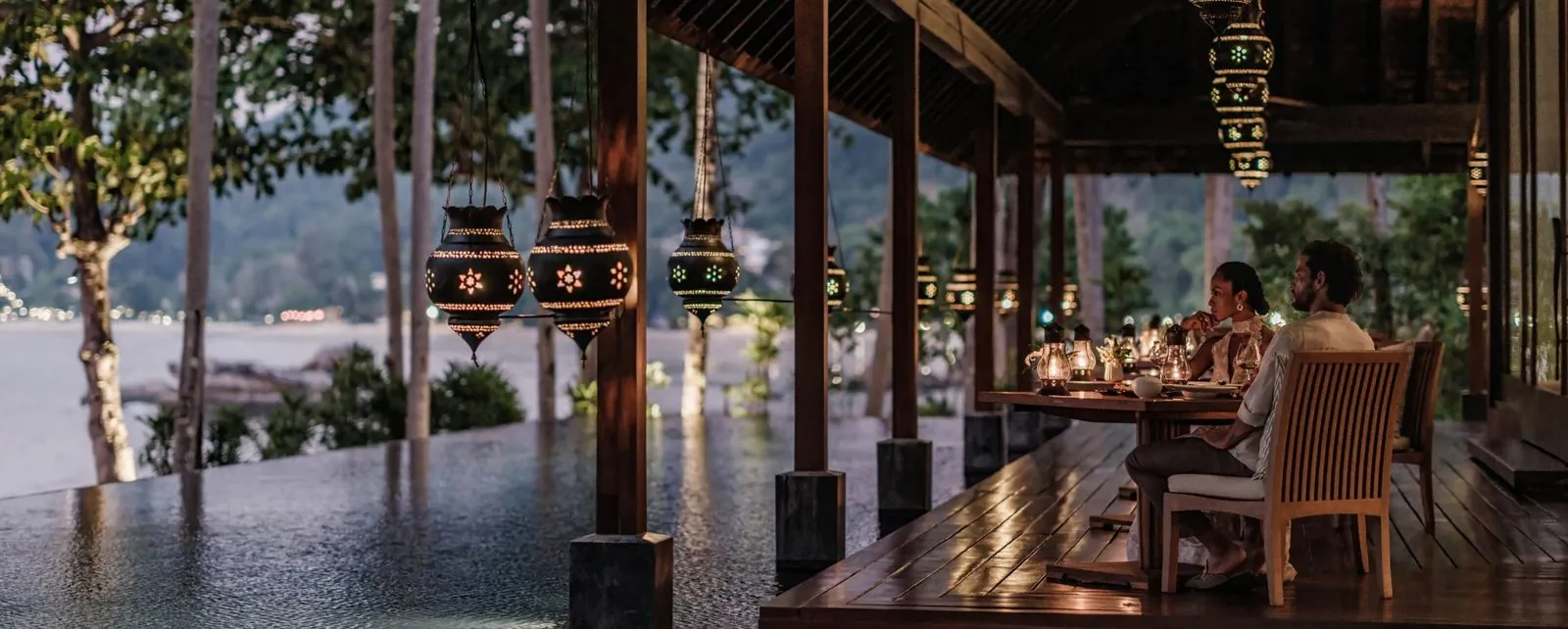 Lae Lay restaurant at dinner with a coastal view, Phulay Bay, a Ritz-Carlton Reserve