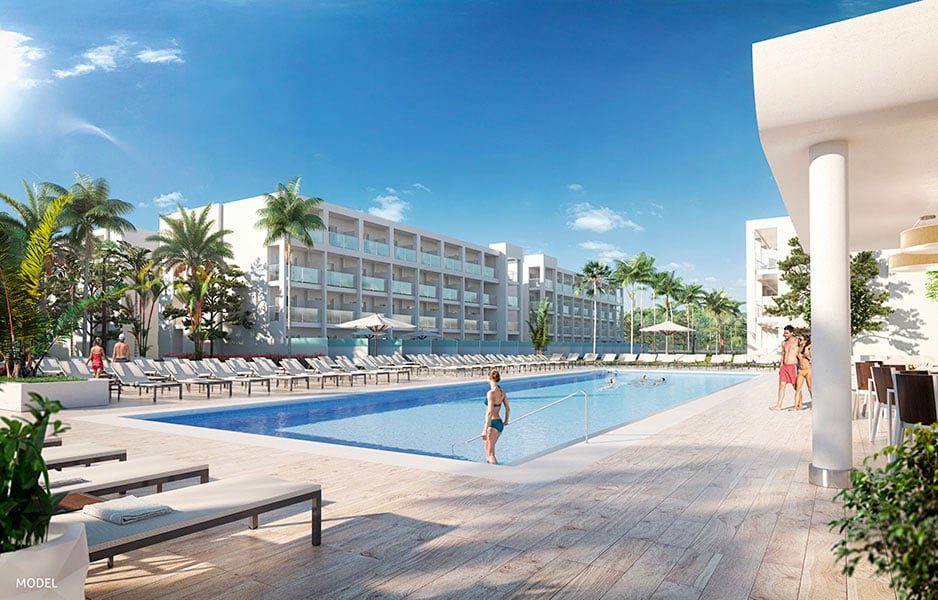 RIU rendering of the main pool and resort buildings at Hotel Riu Palace Phuket