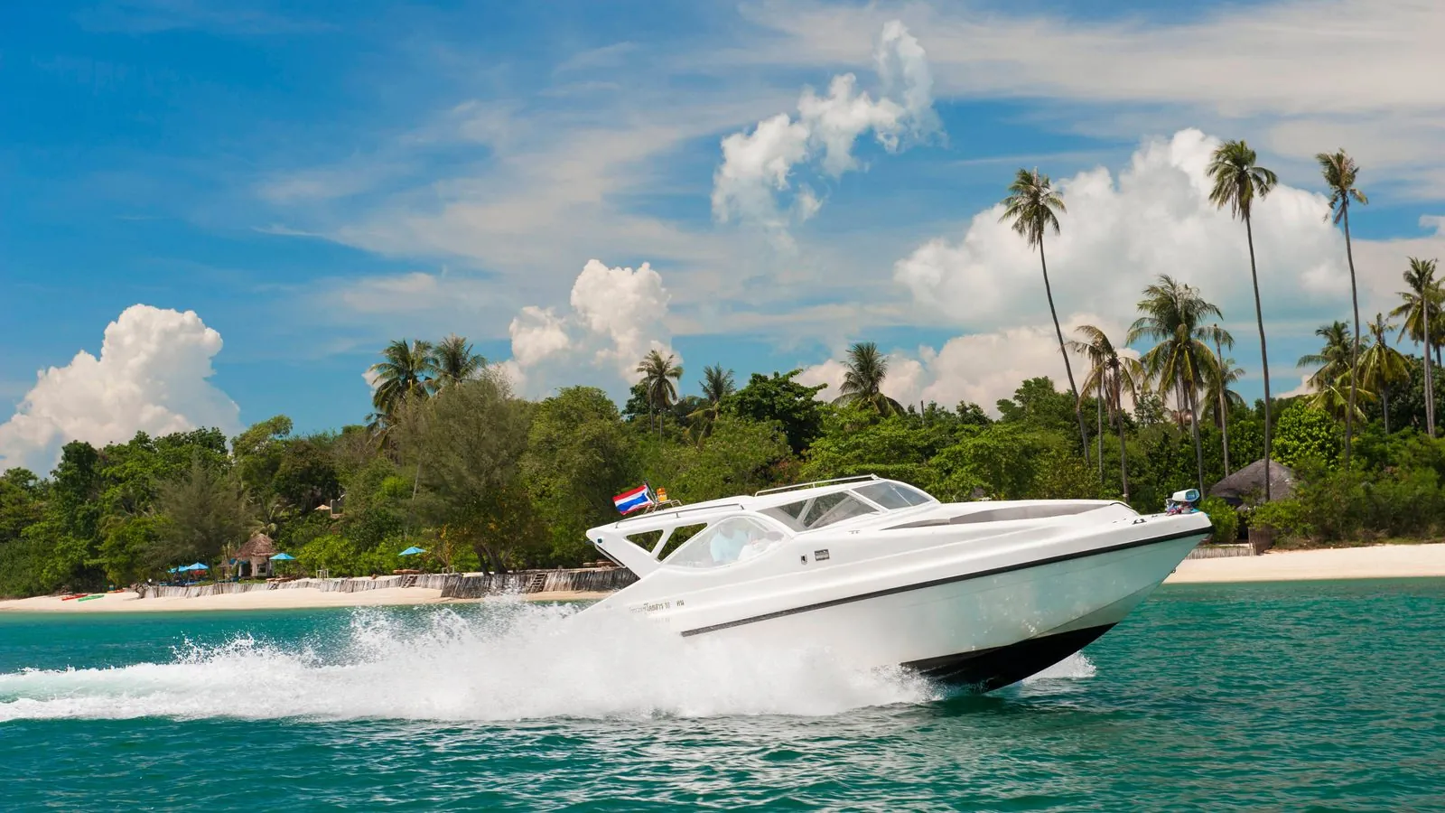 The Naka Island resort speedboat crossing to Naka Yai Island