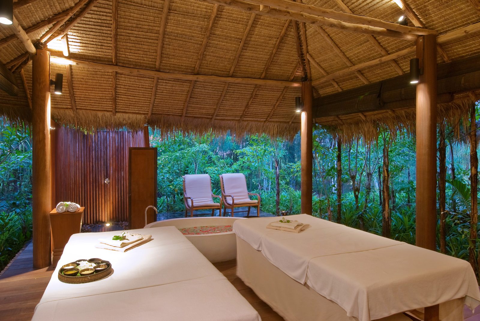 Open-air treatment pavilion at Pathways Spa, The Sarojin