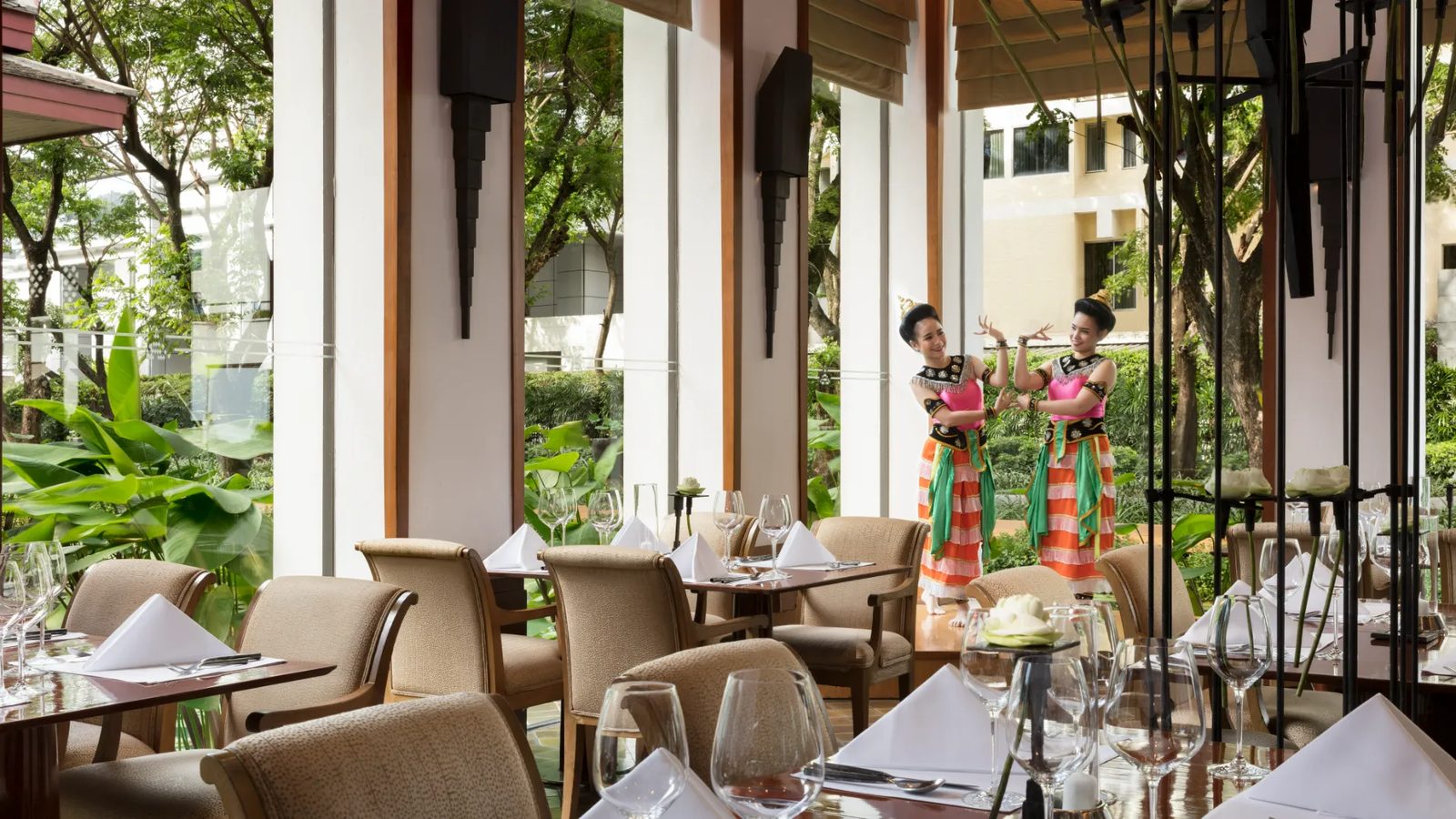 Celadon Thai restaurant at The Sukhothai Bangkok during a traditional Thai dance performance