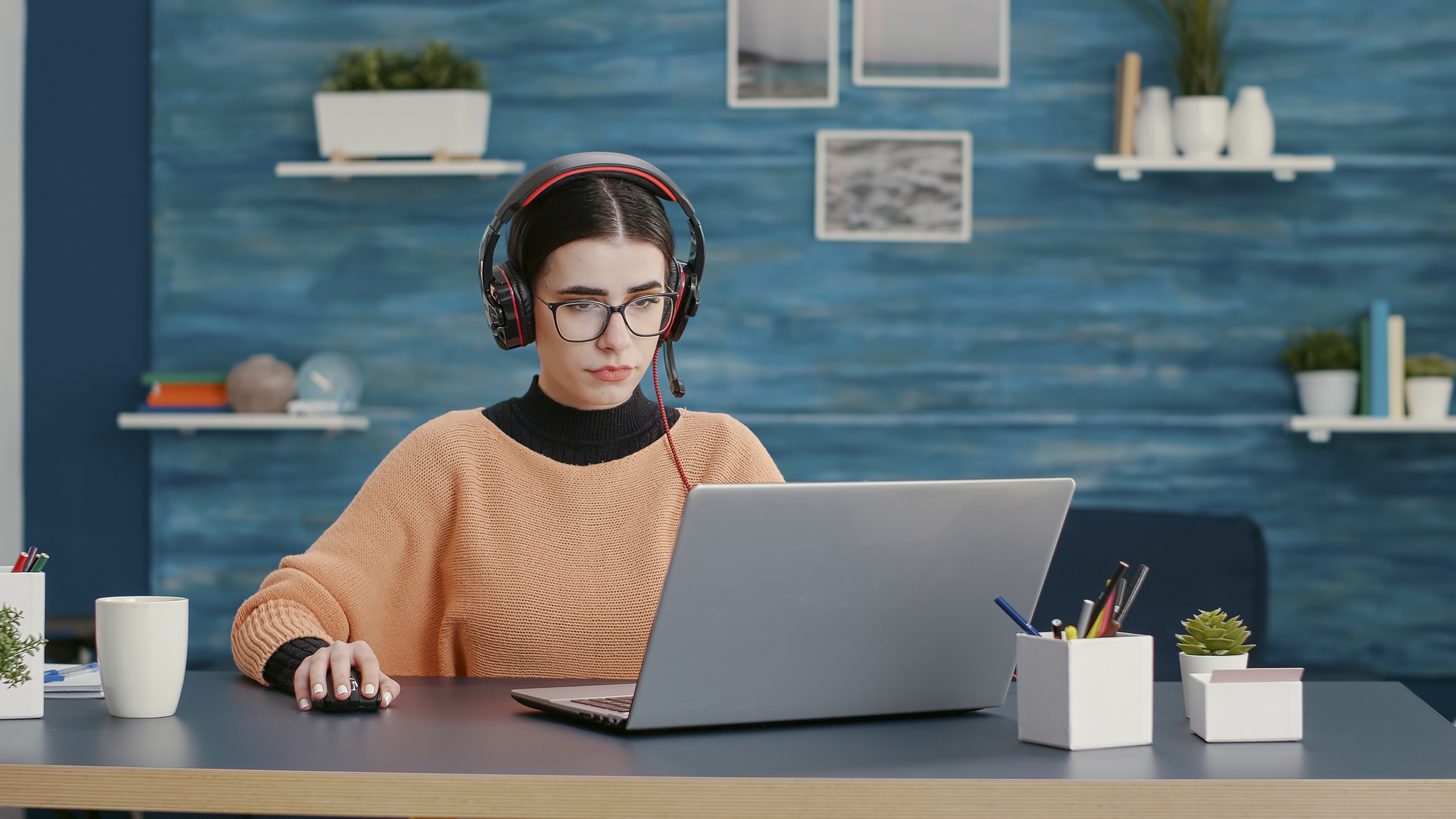 Remote intern joining the Bangkok stand-up by video call